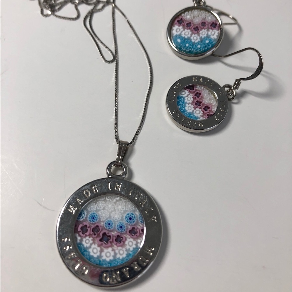 Murano Glass Necklace and Earring Set